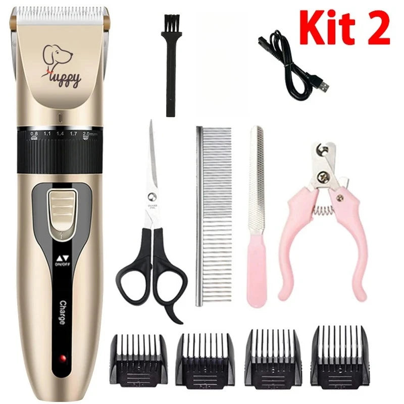 Professional Electric Pet Grooming Kit — Cordless Clipper & Trimmer with 5-Speed Control