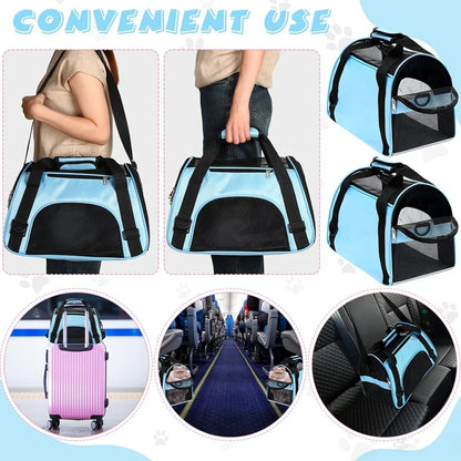 Portable Soft-Sided Pet Carrier Bag — Breathable Mesh for Cats & Dogs