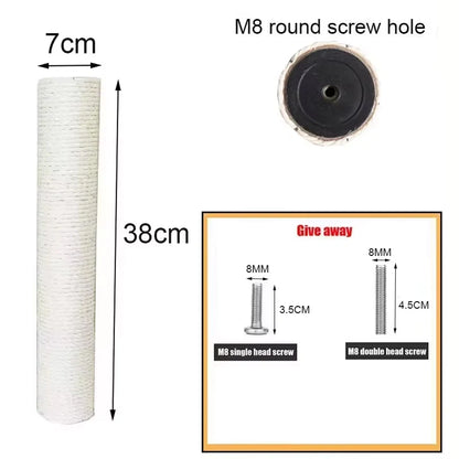 Sisal Cat Scratching Post — Replacement Climbing Frame Post with Rope Wrap