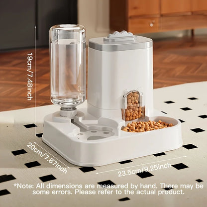 Automatic Gravity-Fed Cat Feeder & Water Dispenser — Large Capacity, Spill-Proof
