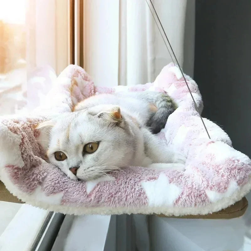 Window Hammock for Cats — Suction Cup Pet Bed with Washable Fabric