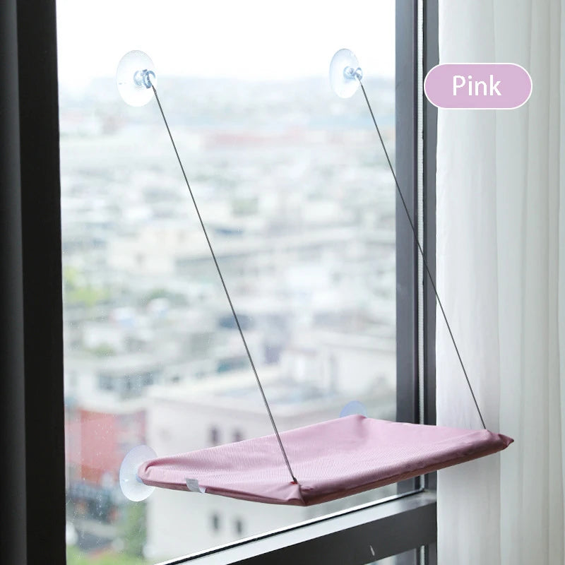 Window Hammock for Cats — Suction Cup Pet Bed with Washable Fabric