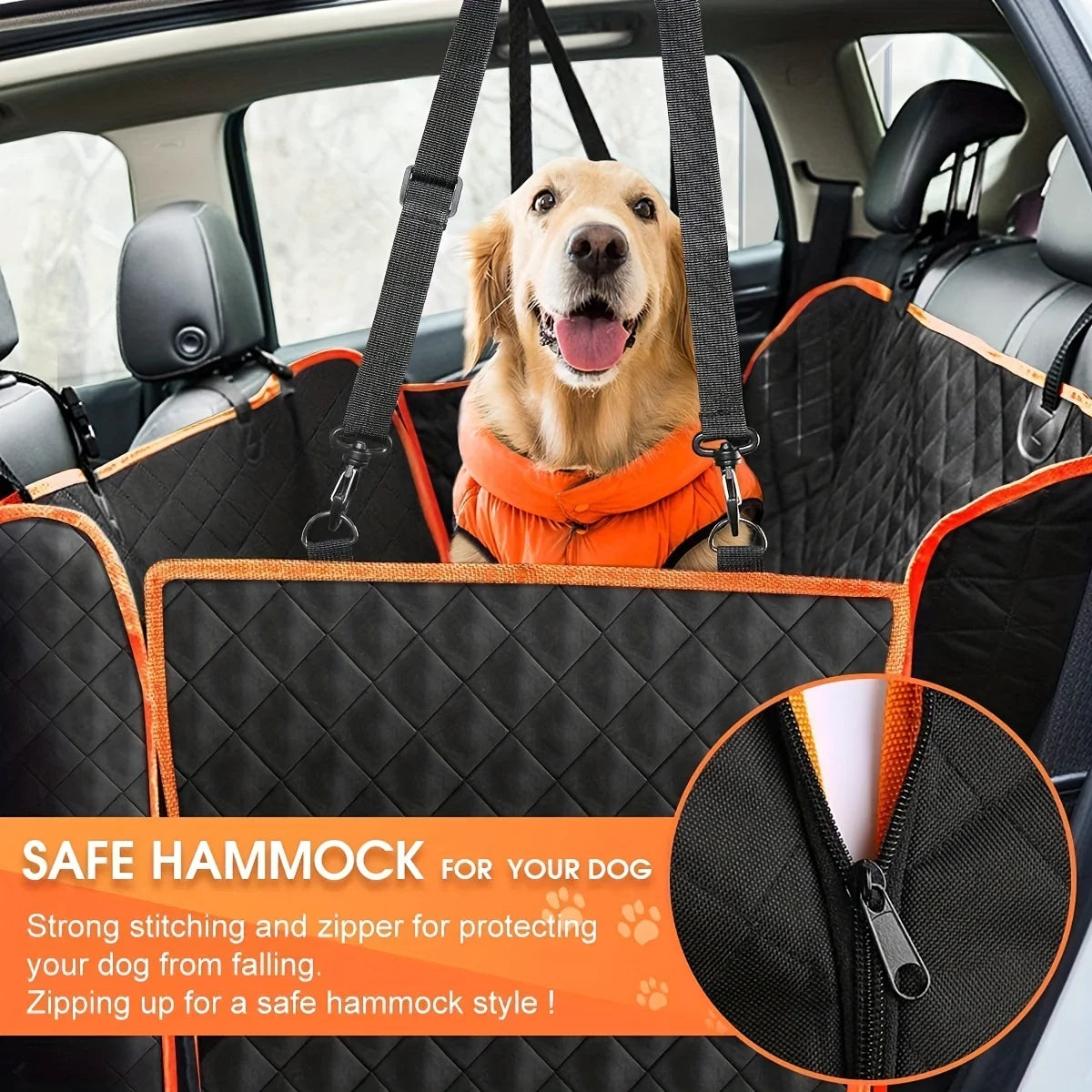Waterproof Pet Car Seat Cover — Scratch-Resistant Back Seat Protector