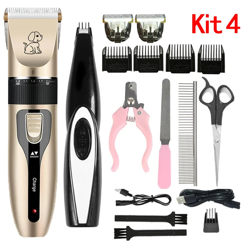 Professional Electric Pet Grooming Kit — Cordless Clipper & Trimmer with 5-Speed Control