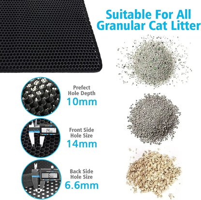 Cat Litter Mat 2-Layer — Waterproof Sand Trap with Non-Slip Base