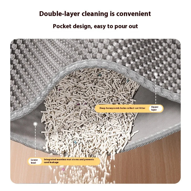 Cat Litter Mat 2-Layer — Waterproof Sand Trap with Non-Slip Base