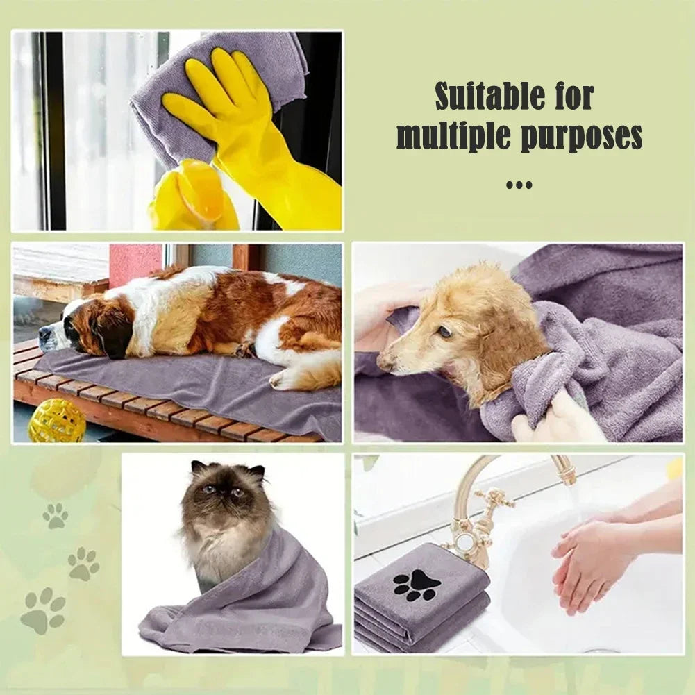 Quick-Dry Pet Bath Towel — Soft & Ultra Absorbent Microfiber