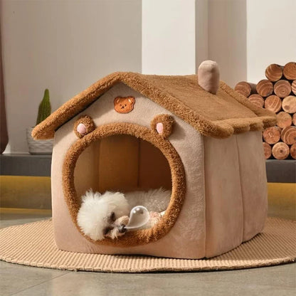 Foldable Pet House — Cozy Removable Washable Bed for Cats & Small Dogs