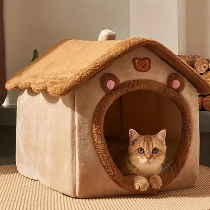 Foldable Pet House — Cozy Removable Washable Bed for Cats & Small Dogs