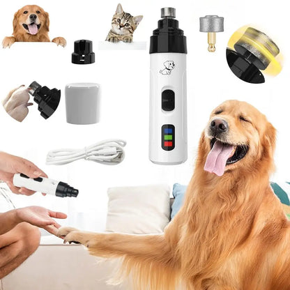 USB Rechargeable Pet Nail Grinder — Quiet & Portable Grooming Tool