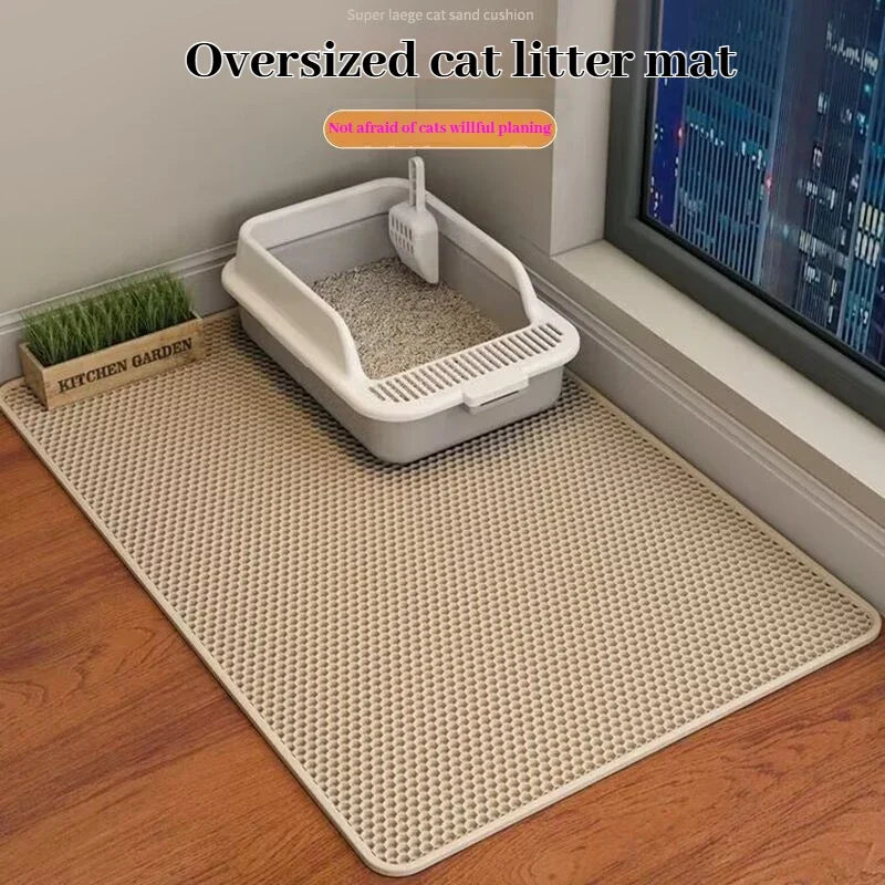 Cat Litter Mat 2-Layer — Waterproof Sand Trap with Non-Slip Base