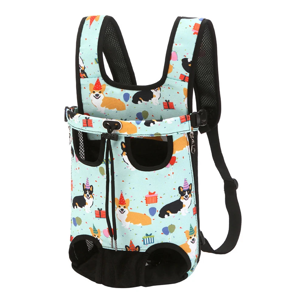Pet Backpack Carrier — Adjustable Double Shoulder Bag for Cats & Dogs