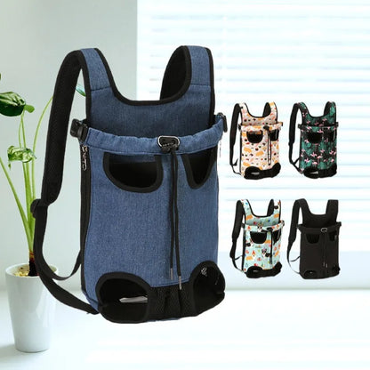 Pet Backpack Carrier — Adjustable Double Shoulder Bag for Cats & Dogs