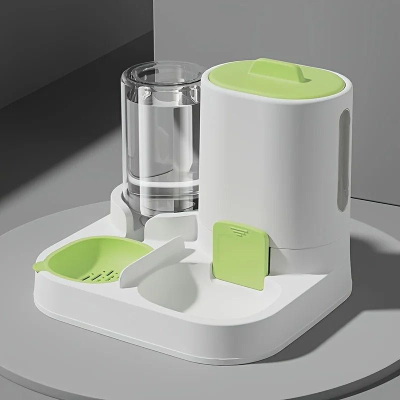 Automatic Gravity-Fed Cat Feeder & Water Dispenser — Large Capacity, Spill-Proof