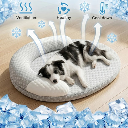 Orthopedic Cooling Dog Bed with Raised Edges — Washable & Breathable