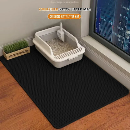 Cat Litter Mat 2-Layer — Waterproof Sand Trap with Non-Slip Base