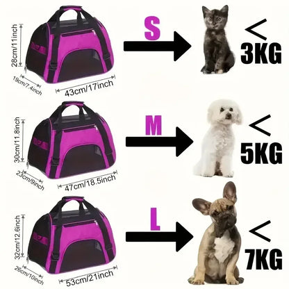 Portable Soft-Sided Pet Carrier Bag — Breathable Mesh for Cats & Dogs