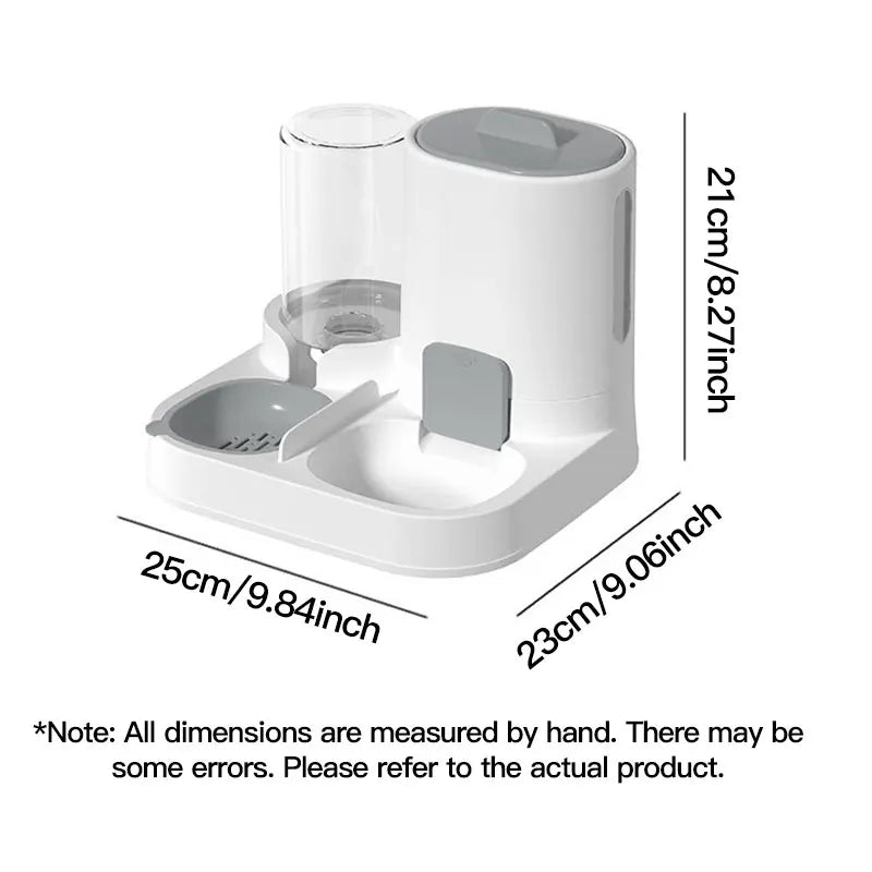 Automatic Gravity-Fed Cat Feeder & Water Dispenser — Large Capacity, Spill-Proof