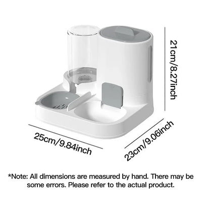 Automatic Gravity-Fed Cat Feeder & Water Dispenser — Large Capacity, Spill-Proof