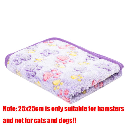 Soft Fleece Pet Blanket with Paw Print — Warm & Cozy Dog & Cat Sleeping Mat