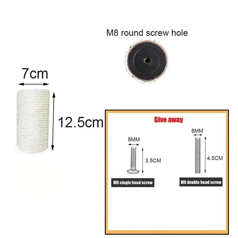 Sisal Cat Scratching Post — Replacement Climbing Frame Post with Rope Wrap