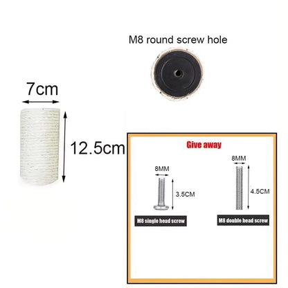Sisal Cat Scratching Post — Replacement Climbing Frame Post with Rope Wrap