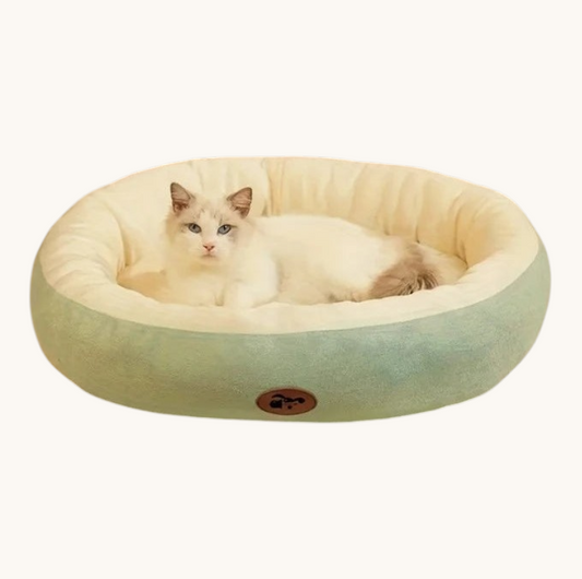 Cozy Oval Pet Bed — Plush & Thickened for Cats & Small Dogs